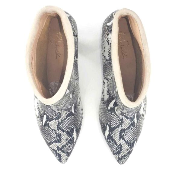 New 42 Gold Ojai Cuff Ankle Boots Snakeskin Print Leather Booties Women Size 7.5 - Picture 7 of 9